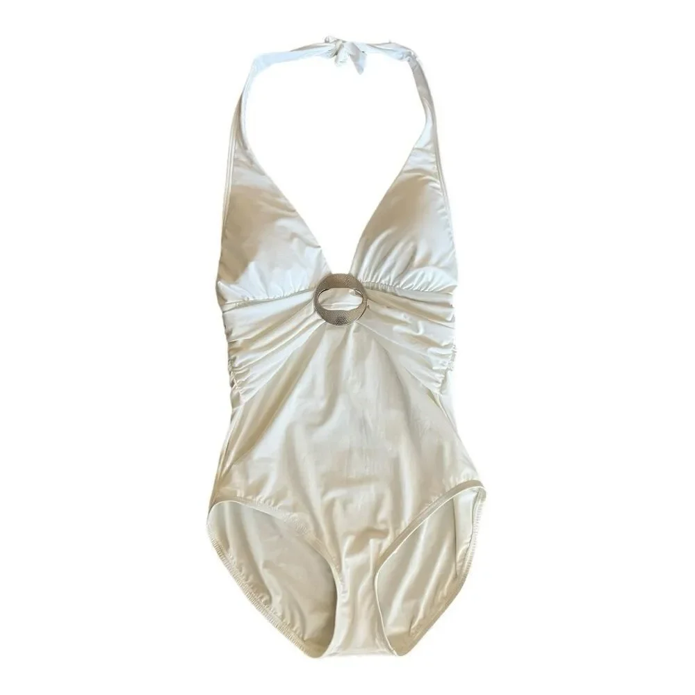 NWT- Contours by Coco Reef Brilliance Halter Bra Sized One Piece Swimsuit - Picture 2 of 15